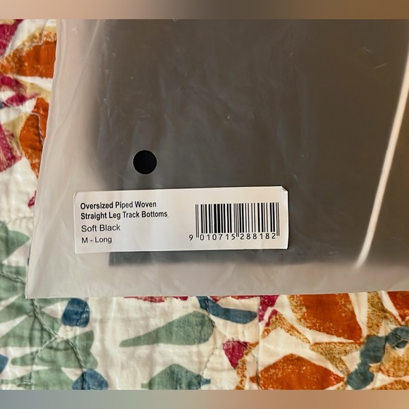 🆕 OVERSIZED PIPED WOVEN STRAIGHT LEG TRACK BOTTOMS Medium-Long - Picture 7 of 10